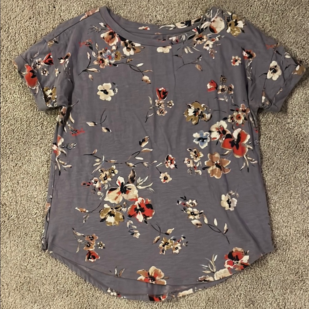 Maurices Purple and White Short Sleeve Tee